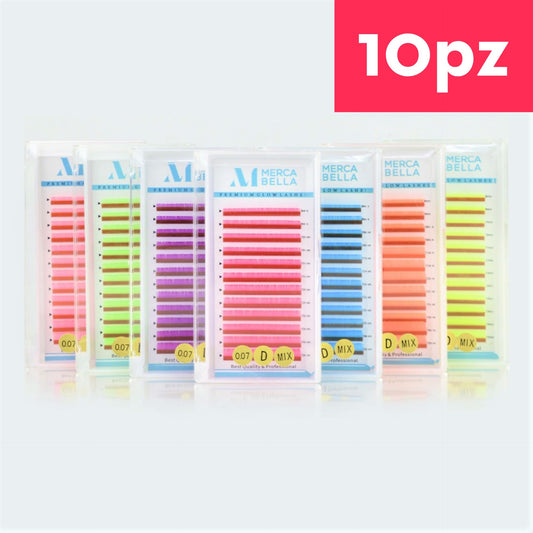 Pestañas de Colores Neon UV (10 Piezas)