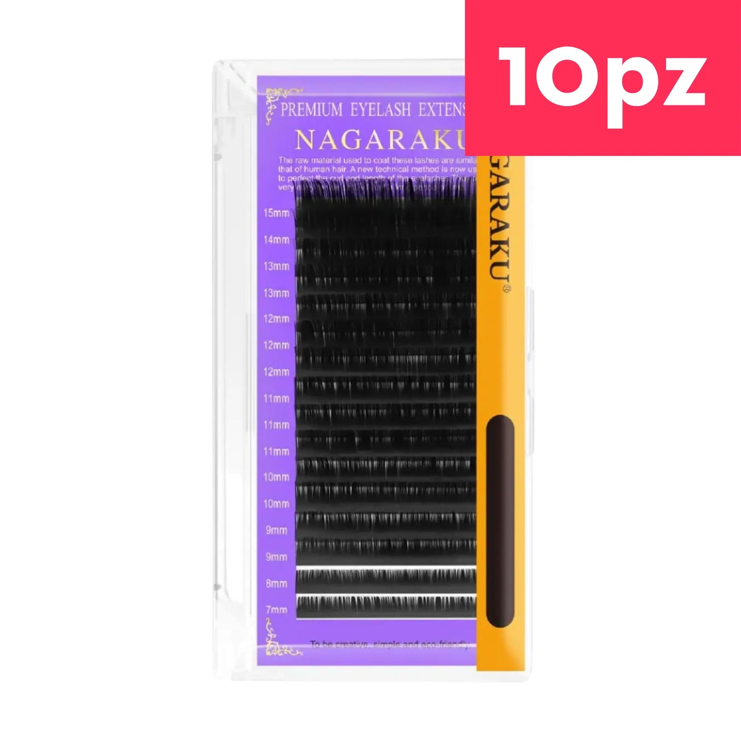 Pestañas Nagaraku Clasicas Medida Unica (10 Piezas)