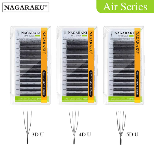 Pestañas Nagaraku en forma de U (3D a 5D)