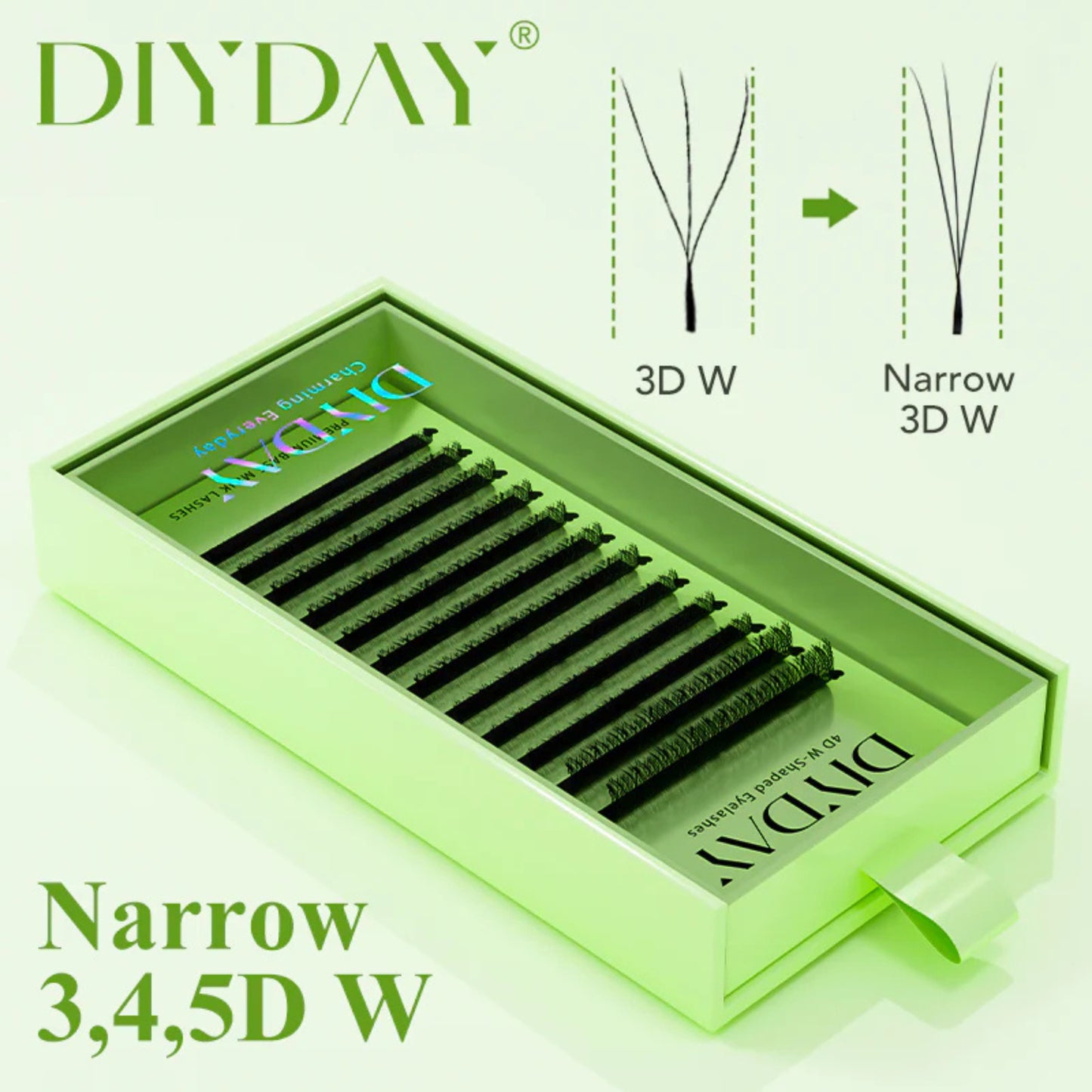 Pestañas DIYDAY Narrow W (3D a 5D)