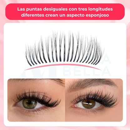 Pestañas Nagaraku Layered Camelia Multicapa Efecto Esponjoso