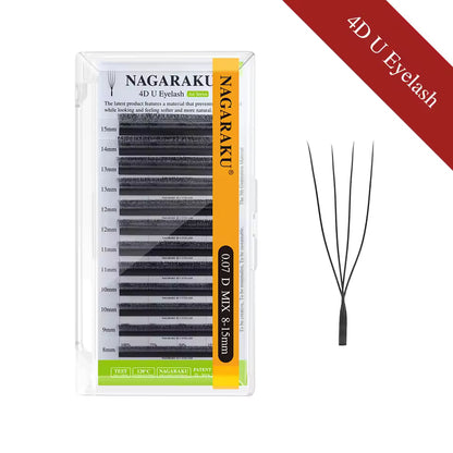 Pestañas Nagaraku en forma de U (3D a 5D)