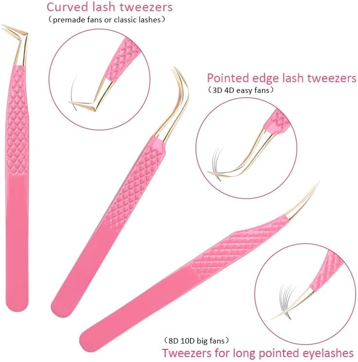 Pinzas Profesionales para Extensiones de Pestañas