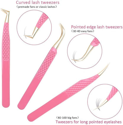 Pinzas Profesionales para Extensiones de Pestañas