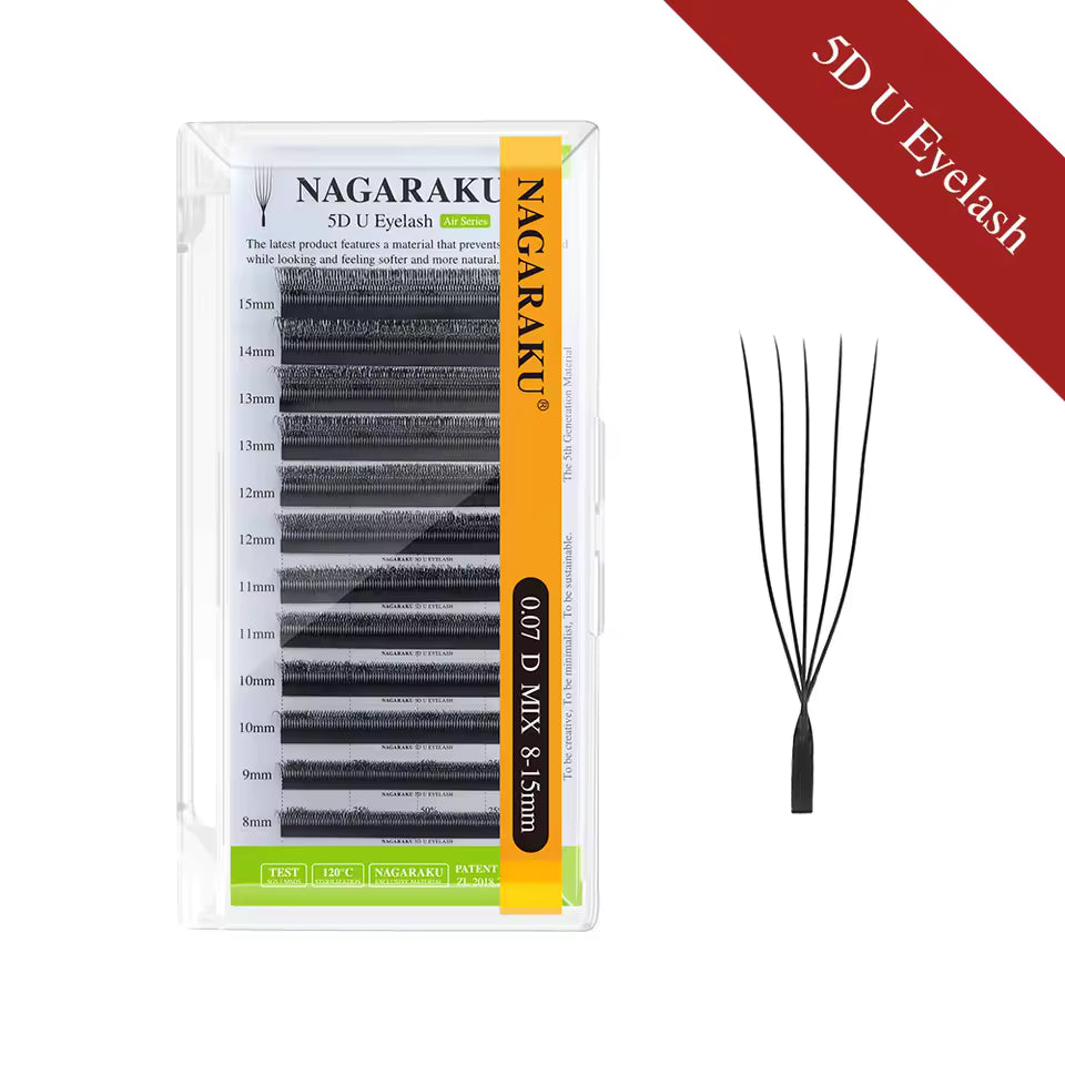 Pestañas Nagaraku en forma de U (3D a 5D)