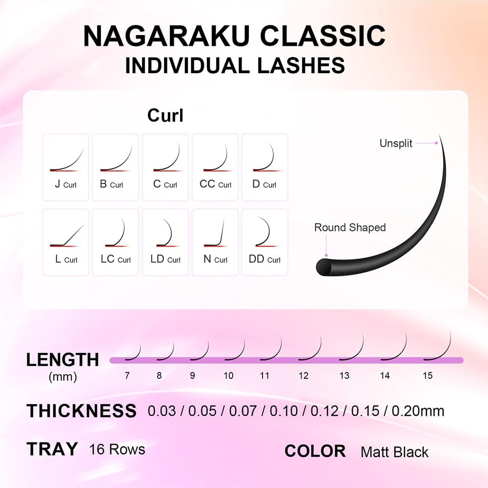 Pestañas Nagaraku Clasicas MIX (10 Piezas)