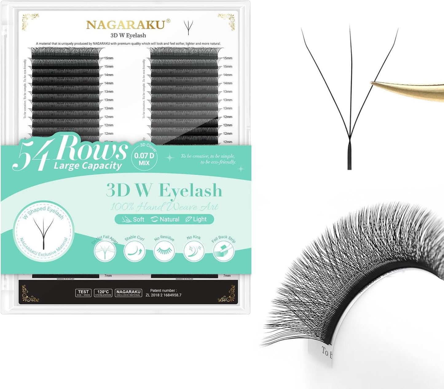 Pestañas Nagaraku 3D W (54 filas)