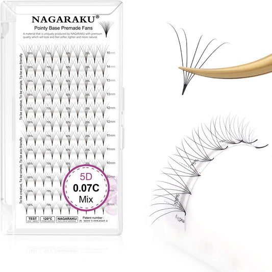 Pestañas Nagaraku Volumen Pointy Base 5D