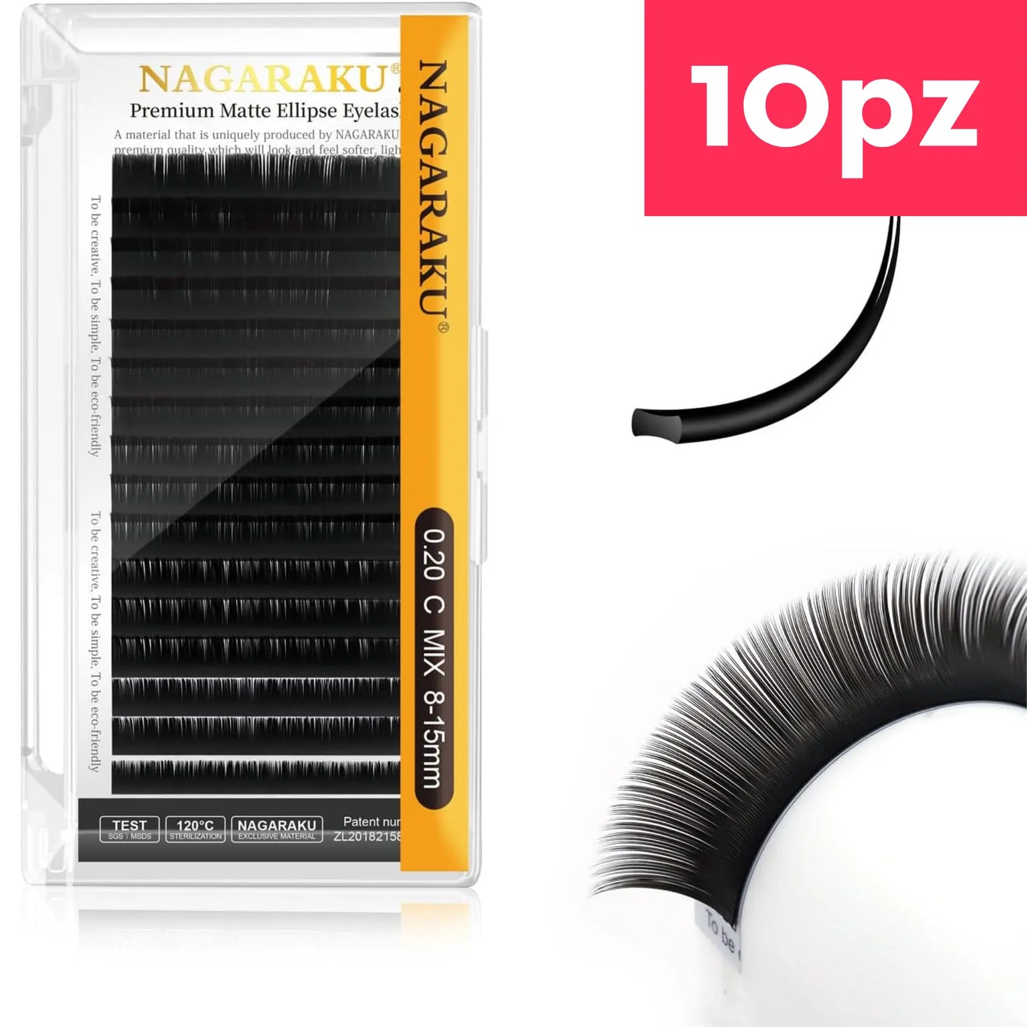 Pestañas Nagaraku Ellipse Flat (10 Piezas)