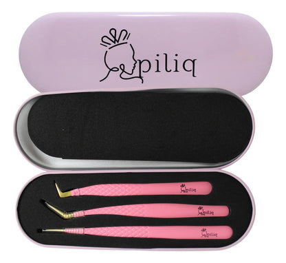 Estuche con 3 Pinzas para Pestañas