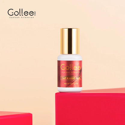 Adhesivo Gollee Rojo Fast & Long sobre base roja