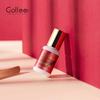 Adhesivo Gollee Rojo Fast & Long en fondo rojo