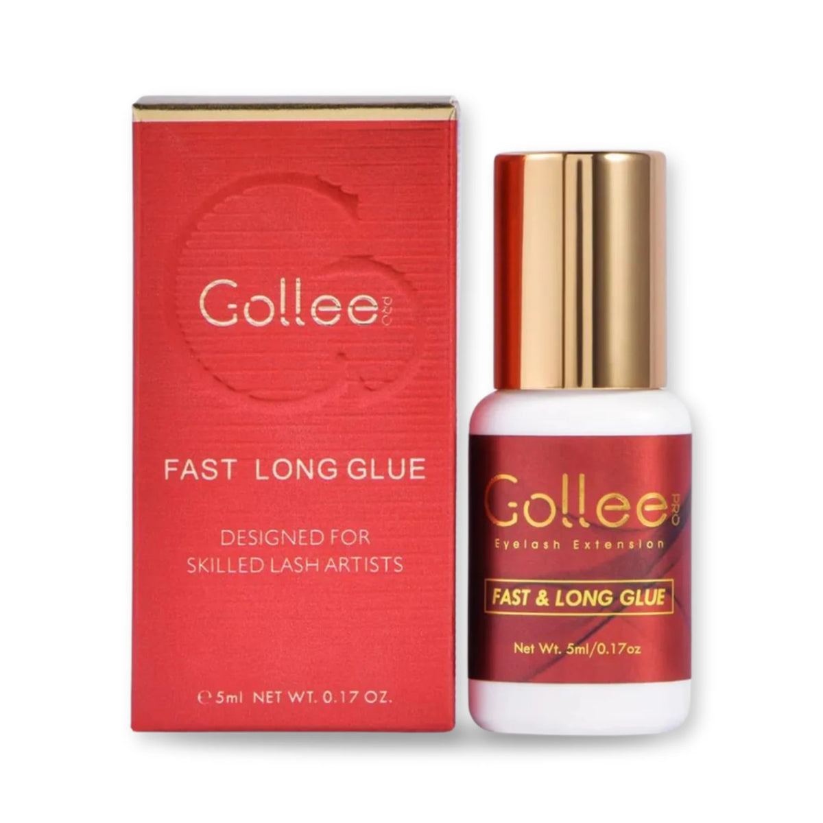 Adhesivo para pestañas Gollee Rojo Fast & Long 5 ml con su caja