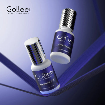 Adhesivo Gollee Transparente en fondo morado