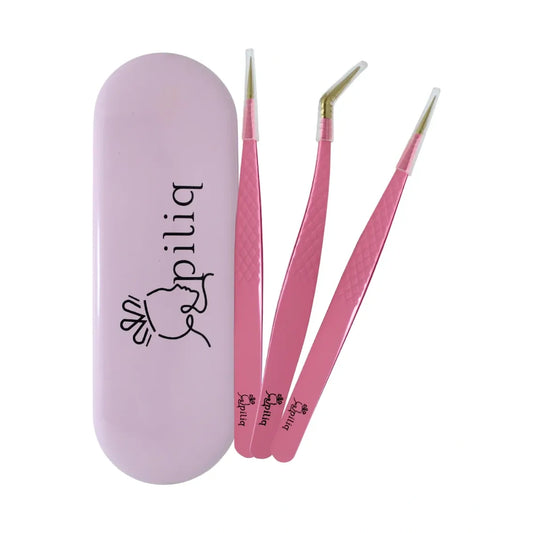 Estuche con 3 Pinzas para Pestañas
