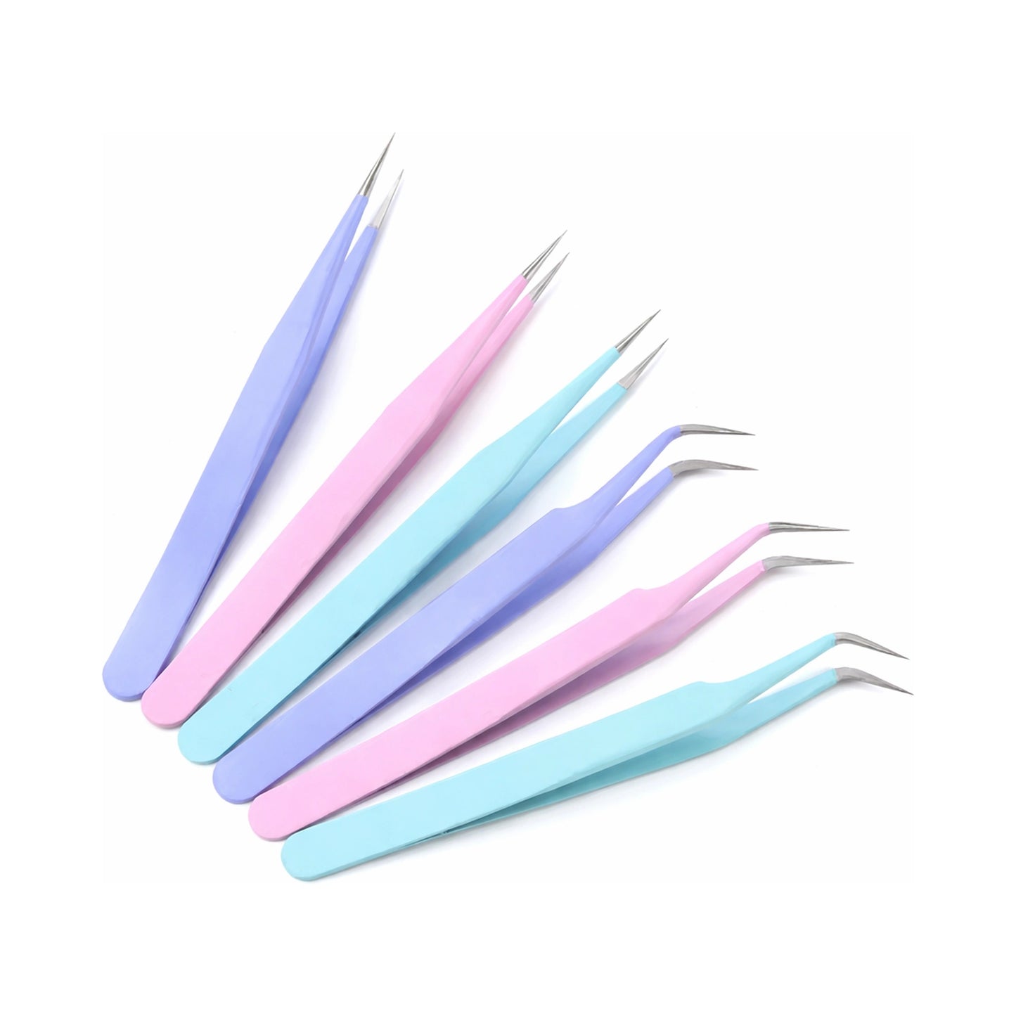 Pinzas para Pestañas de Colores (Curva/ Recta)